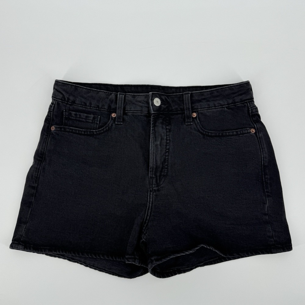 Old Navy High Rise OG Straight Black Denim Shorts Women's Size 10 Casual Summer